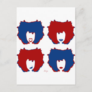 FOUR MOODS in RED and BLUE Postcard
