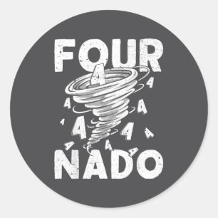 Four Nado Fournado 4th Birthday 4 Years Old Classic Round Sticker