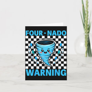 Four nado warning 4th birthday 4 years old kids card