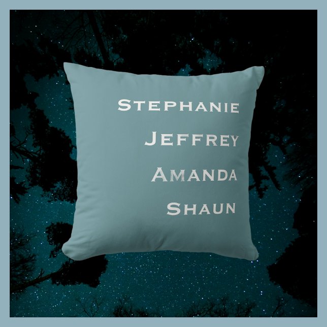 Four Names Powder Blue and White Square Cushion (Creator Uploaded)