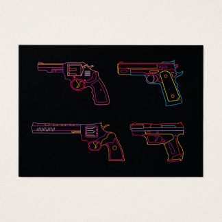 Four Neon Handgun signs