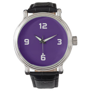 Four Numbers - White on Deep Purple Watch