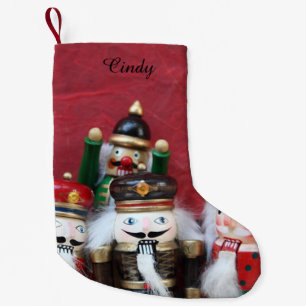 Four nutcrackers group small christmas stocking
