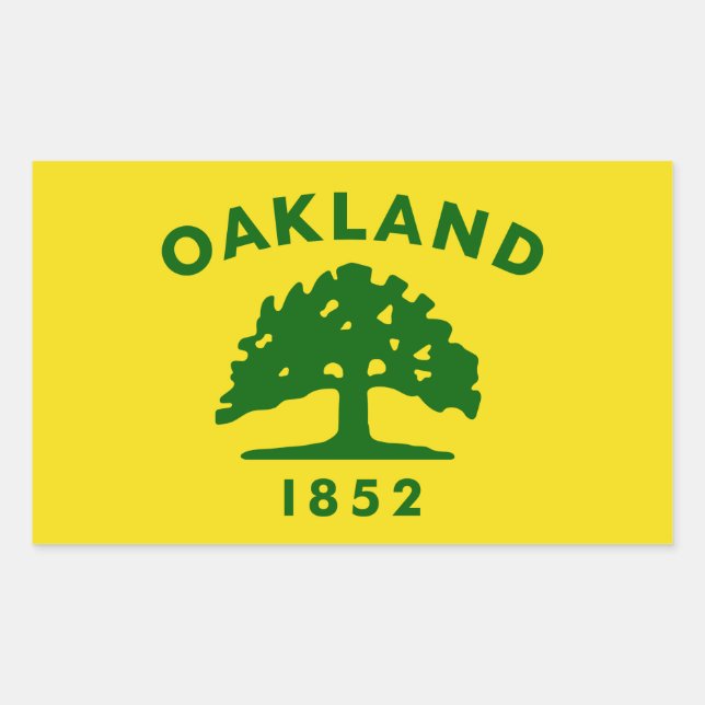 FOUR Oakland, California Flag Rectangular Sticker (Front)