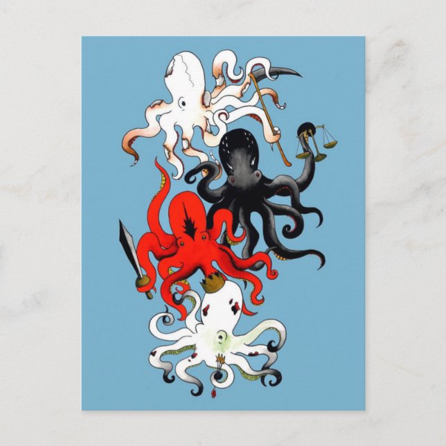Four Octopi of the Apocalypse Postcard (Front)