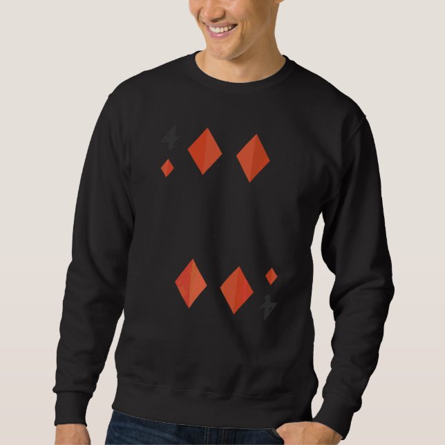 Four Of Diamonds Deck Of Cards Halloween Group Cos Sweatshirt (Front)