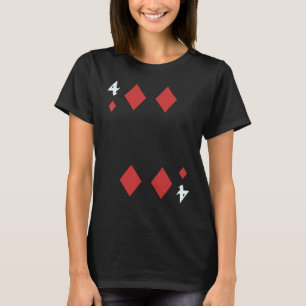 Four Of Diamonds Deck Of Cards Halloween Group Cos T-Shirt