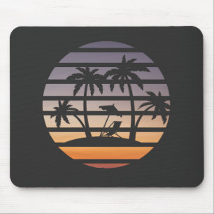 four palm trees in a sunset T-Shirt Mouse Pad