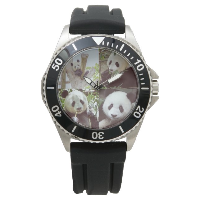 four panda images collage watch (Front)