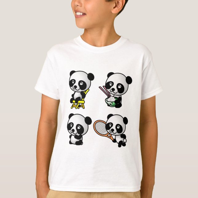 FOUR PANDAS shirt - choose style - customisable (Front)