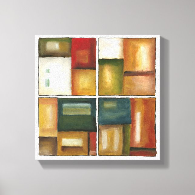 Four Panelled Painting by Jennifer Goldberger Canvas Print (Front)
