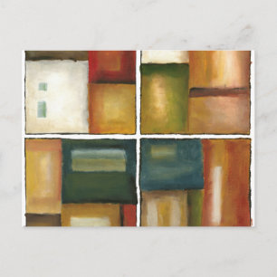 Four Panelled Painting by Jennifer Goldberger Postcard