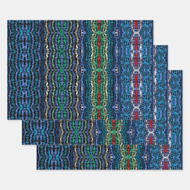 Four Part Harmony Translucent Alternating Shapes   Wrapping Paper Sheet (Set)