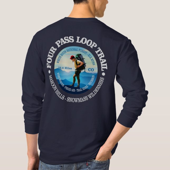 Four Pass Loop Trail (Hiker C) T-Shirt (Back)