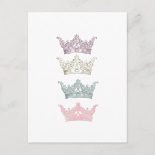 Four Pastel Crowns Postcard