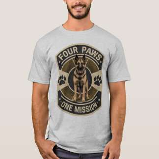 Four Paws One Mission K9 Working Dog T-Shirt