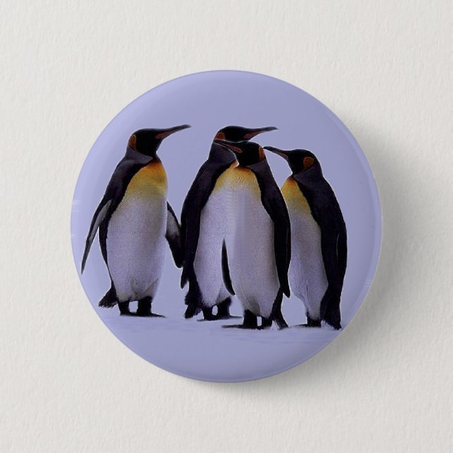 Four Penguins 6 Cm Round Badge (Front)