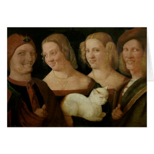 Four People Laughing at the Sight of a Cat