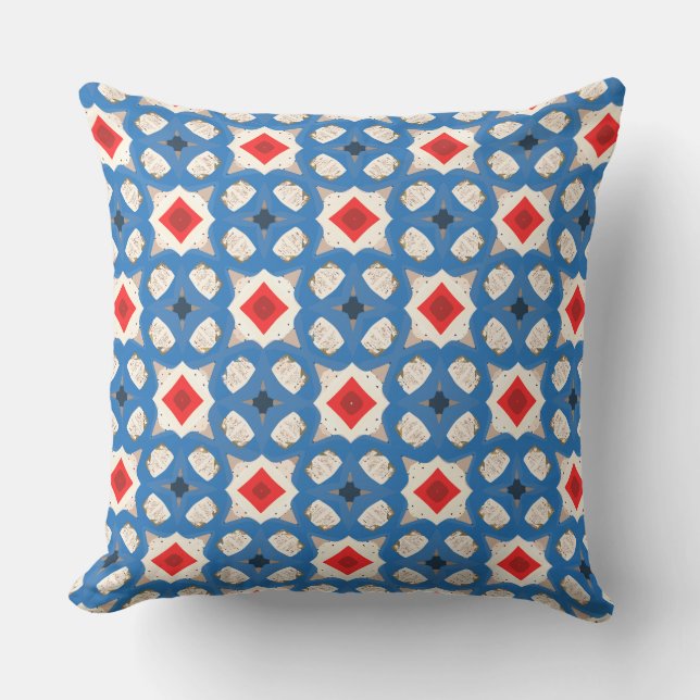 Four Petals Shape Lined Denim Colour Cushion (Front)