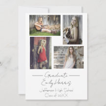 Four Photo, Class of Graduation Party Card