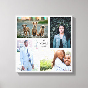 Four Photo Collage Canvas with Custom Text