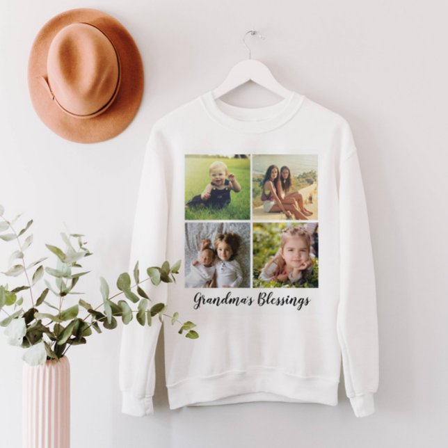 Four Photo Collage Grid, Customized Sweatshirt (Creator Uploaded)