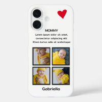 Four Photo Collage Heart Personalised Custom Text
