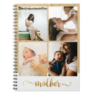 Four Photo Collage New Mum Pregnancy Gift Notebook