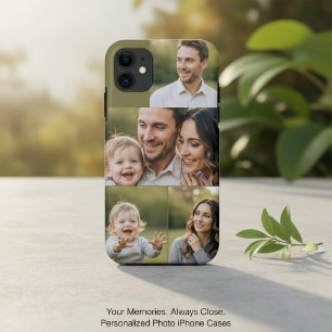 Four Photo Collage Personalized Family Picture  Case-Mate iPhone Case