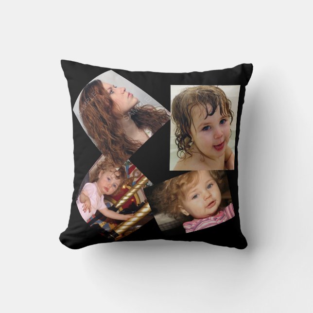 Four Photo Collage Template Cushion (Front)