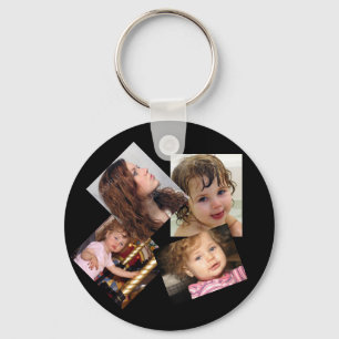 Four Photo Collage Template Key Ring