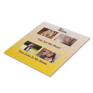 Four Photo Layout – Cream & Gold Tribute Tile