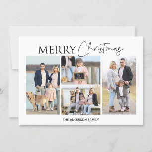 Four Photo Merry Christmas Photo Card