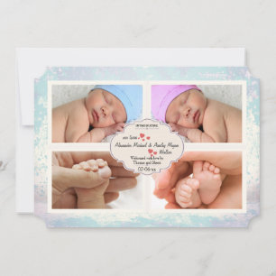 Four Photo Modern Birth Announcement