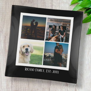 Four Photo Template One of a Kind Personalised Trinket Trays