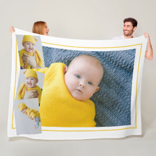 Four Photo Template Personalised Fleece Blanket
