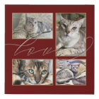 Four Photos Collage Love Pets Burgundy
