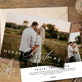 Four Picture Modern Religious Christmas Star Holiday Card