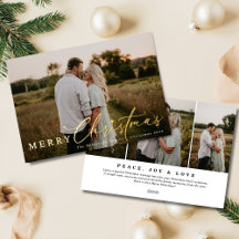 Four Picture Modern Religious Foil Holiday Card
