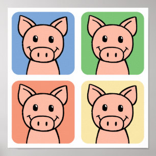 Four Pigs Poster