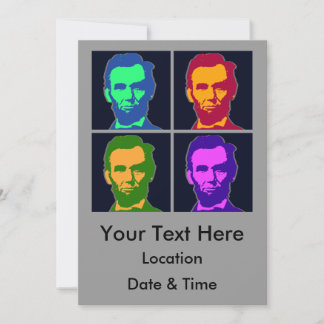 Four Pop Art Abraham Lincolns Invitation