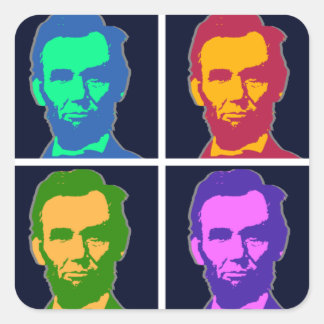 Four Pop Art Abraham Lincolns Square Sticker