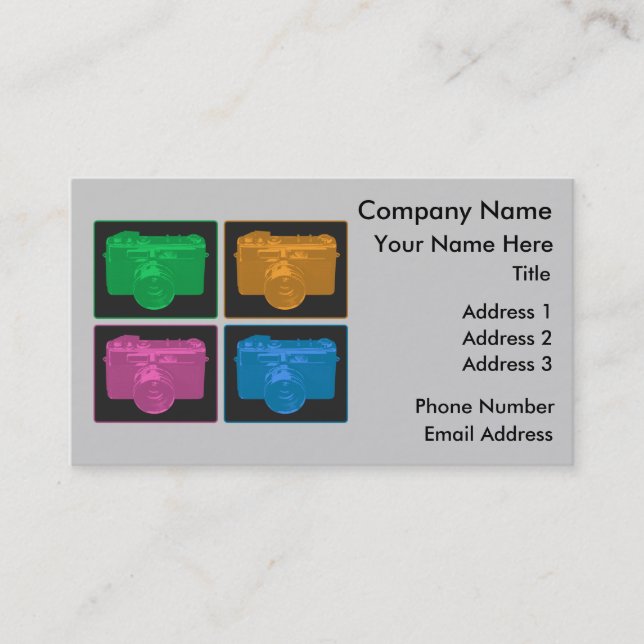 Four Pop Art Cameras Business Card (Front)