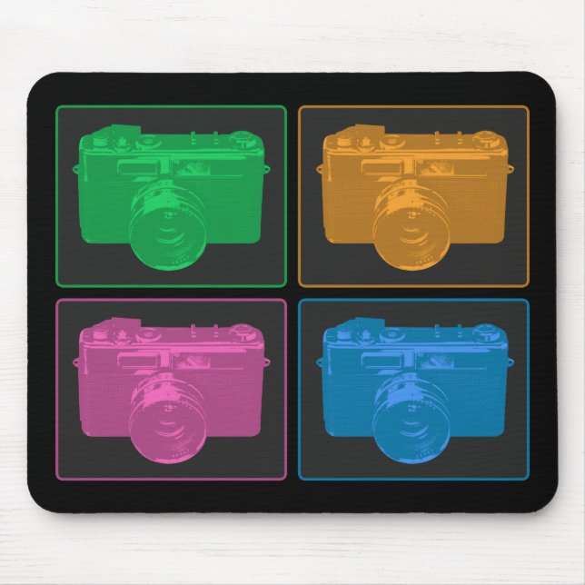 Four Pop Art Cameras Mouse Pad (Front)