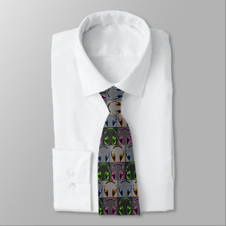 Four Pop Art Headphones Tie