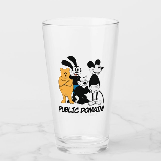 Four Public Domain characters Glass (Front)