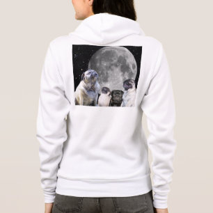 Four Pug Moon Women's Fleece Zip Hoodie