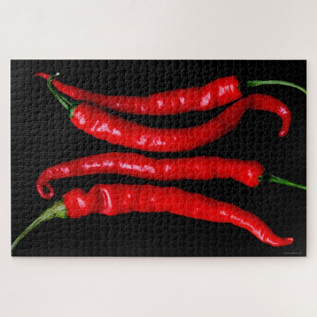 Four Red Chilies 20x30 1014pc jpcnm Jigsaw Puzzle (Horizontal)