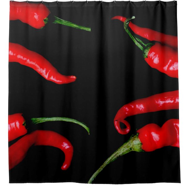 Four Red Chilies sca Shower Curtain (Front)