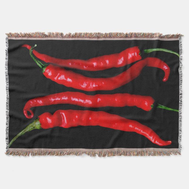 Four Red Chilies tbcna Throw Blanket (Front)